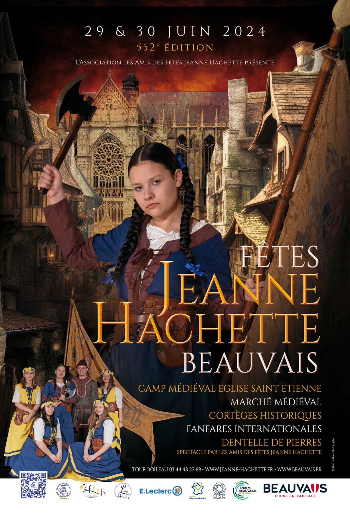 Affiche de Fêtes Jeanne Hachette — Beauvais · 29–30 juin 2024