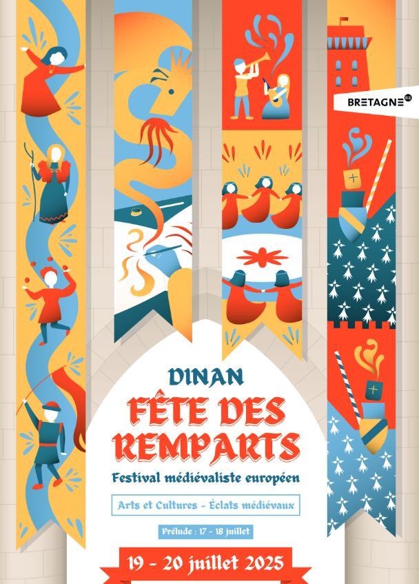 Affiche de Fête des Remparts — Dinan · 19–20 juillet 2025
