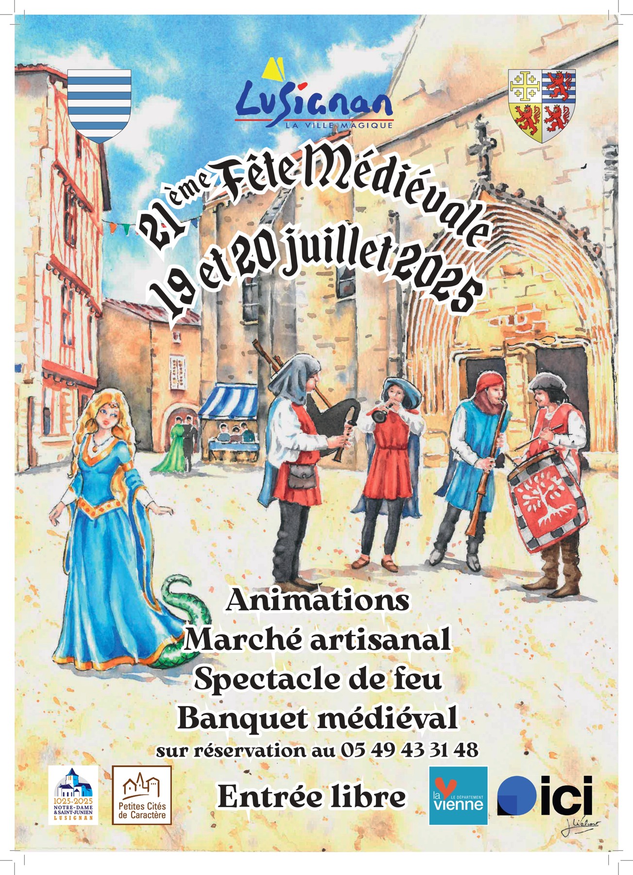 Affiche de Fête médiévale de Lusignan — Lusignan · 19–20 juillet 2025